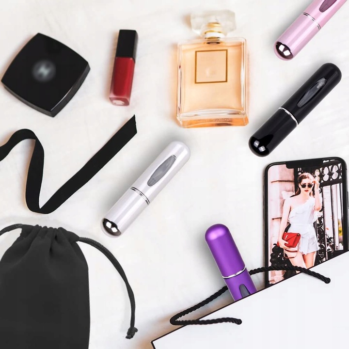 ATOMIZER PODRÓŻNY PERFUM DOZOWNIK BUTELECZKA PERFUMY PERFUMETKA FLAKON 5 ML Pojemność 5 ml