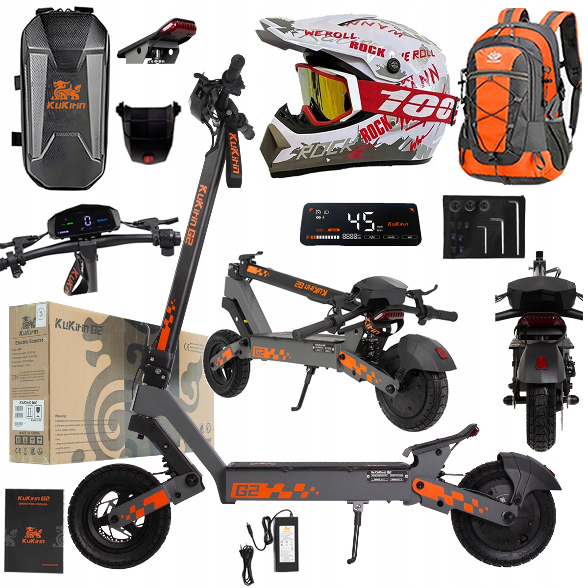 Kukirin G2 2026 Nové skládací elektrické vozidlo 1200W 45KM/H 15Ah 48V 10"