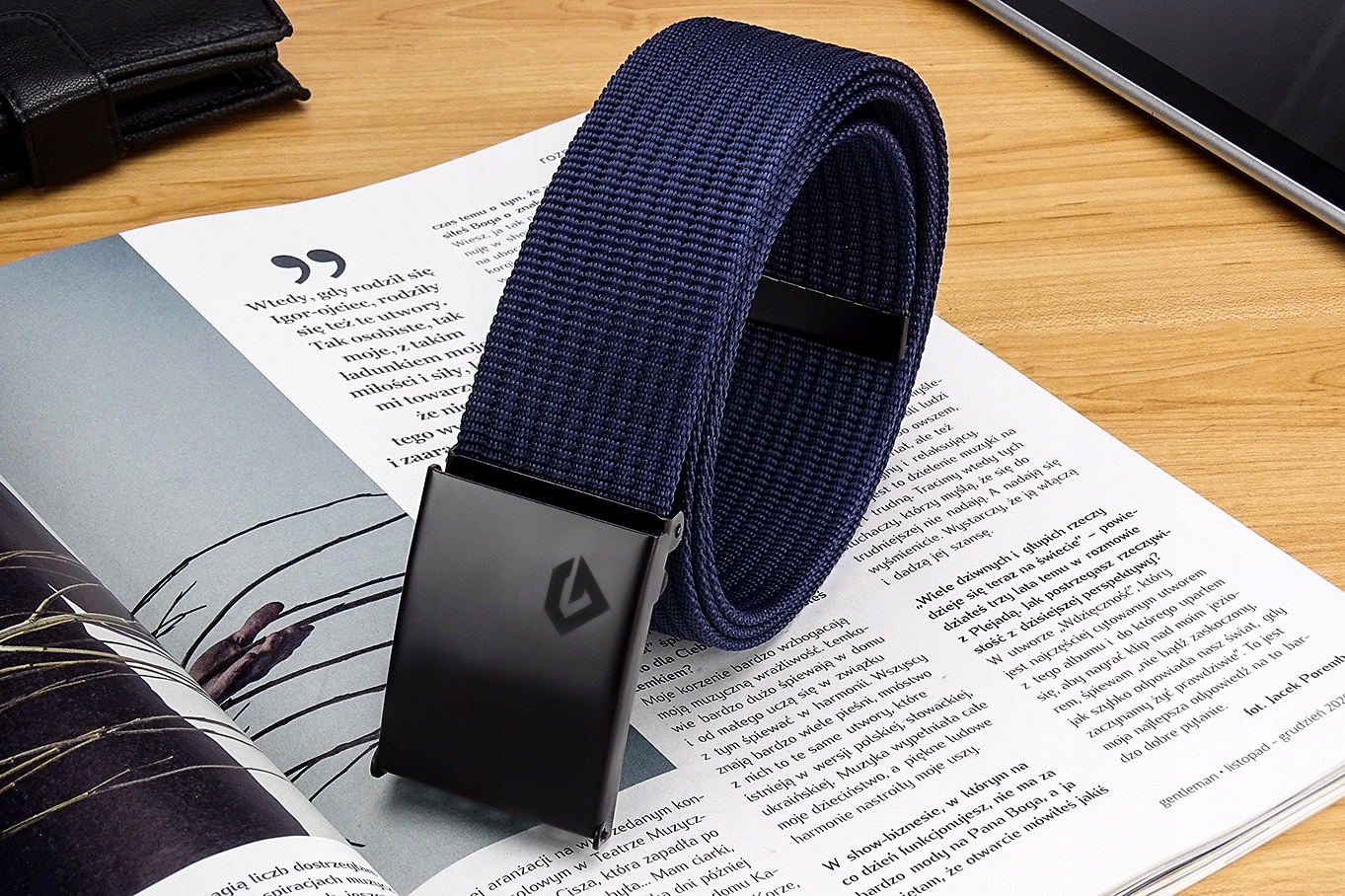 GRANATOWY GRACIO PAS DO SPODNI MĘSKICH SZEROKI Marka Gracio