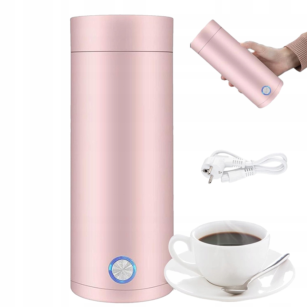 CZAJNIK TERMOS ELEKTRYCZNY SZYBKI 400ML TERMOS PRZENOŚNY