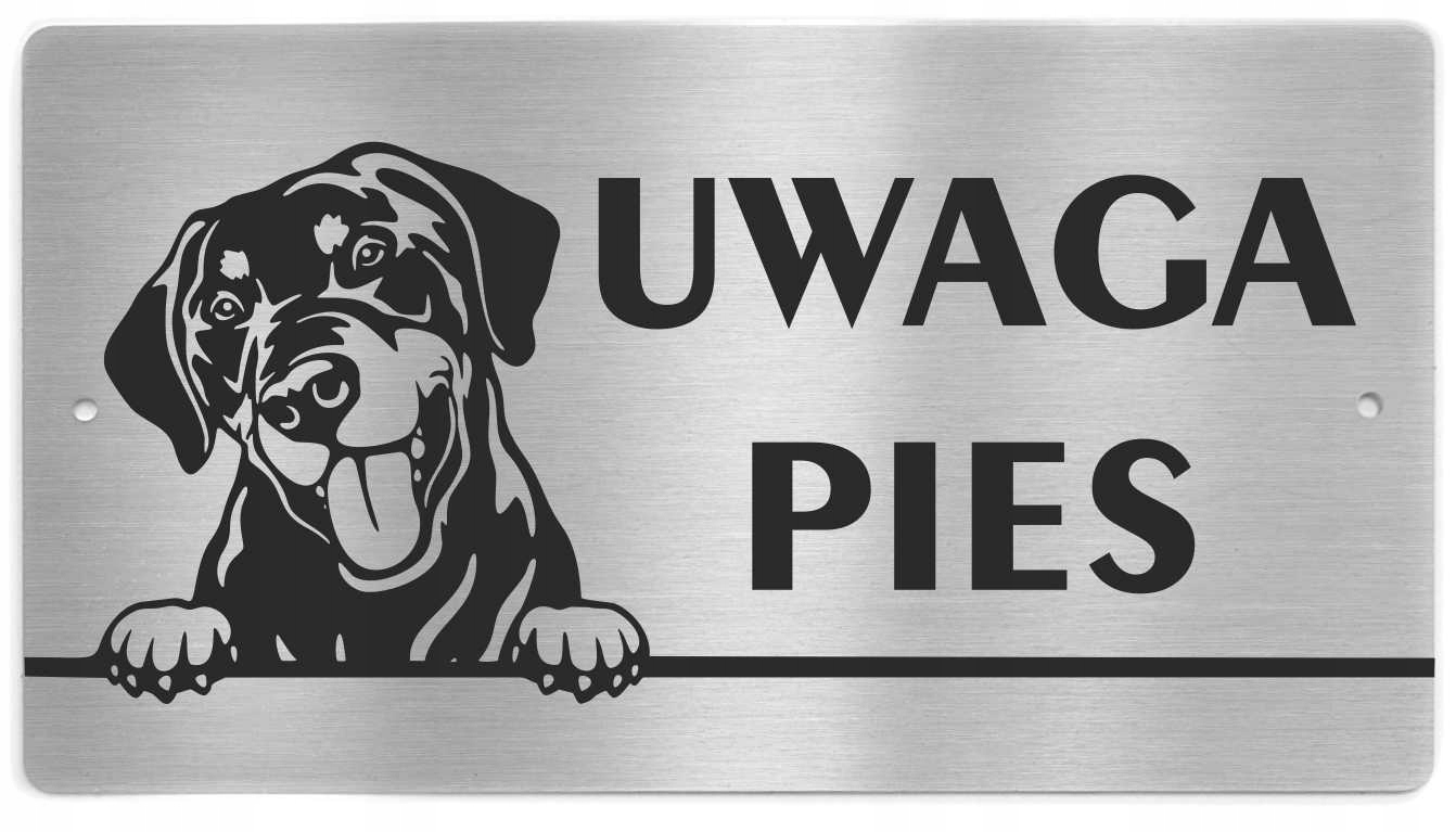 

Tabliczka Uwaga Pies stal nierdzewna Doberman