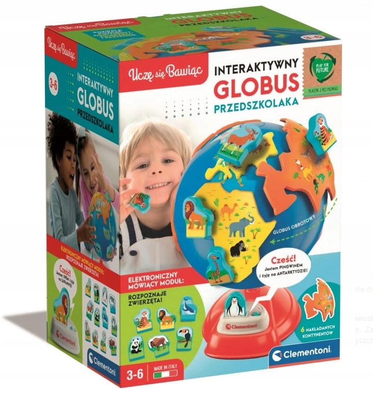 Interaktywny Globus przedszkolaka 17 x 27 cm Kolor Wielokolorowy