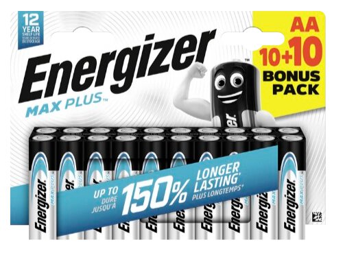 20x bateria ENERGIZER Max Plus LR6 AA R6 EP91 1,5V