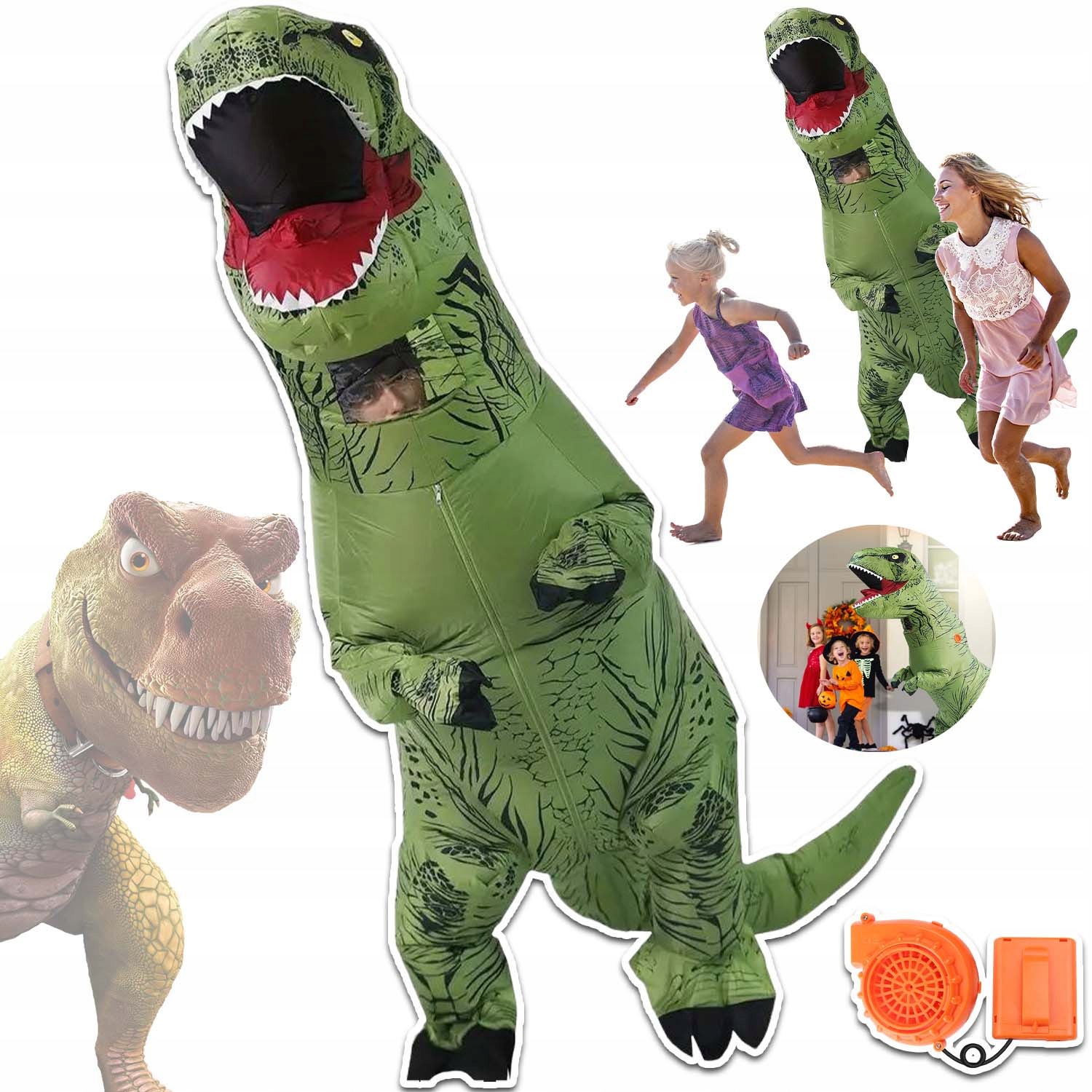 Kostým Dinosaurus Nafukovací Kostým Dinosaurus Velký Samonafukovací 155-190 CM