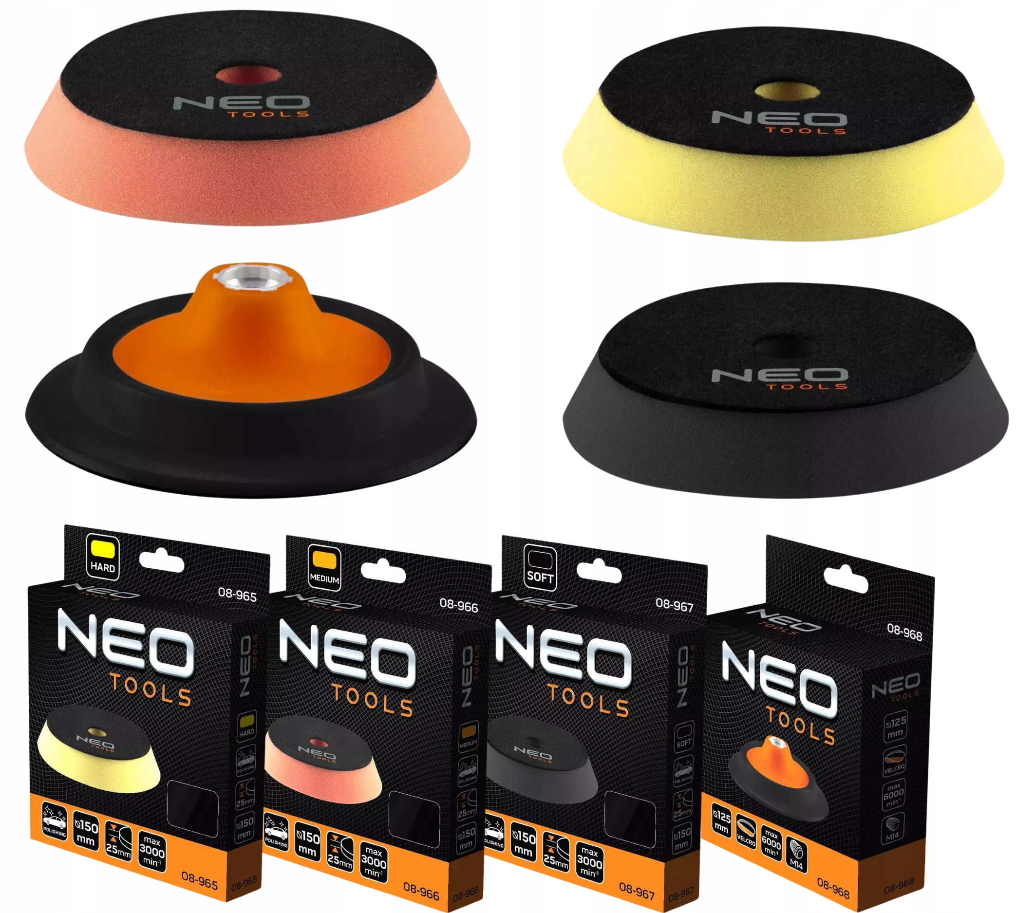 Neo Tools Pady Polerski 150mm Na Rzep Uchwyt do Polerki Rzep