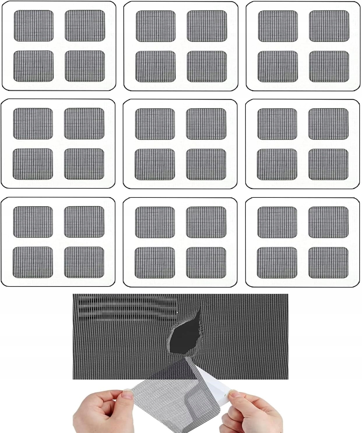 ARKUSZE CIEMNEJ TAŚMY NAKLEJKI SAMOPRZYLEPNE NAPRAWA MOSKITIERY DRZWI OKNO