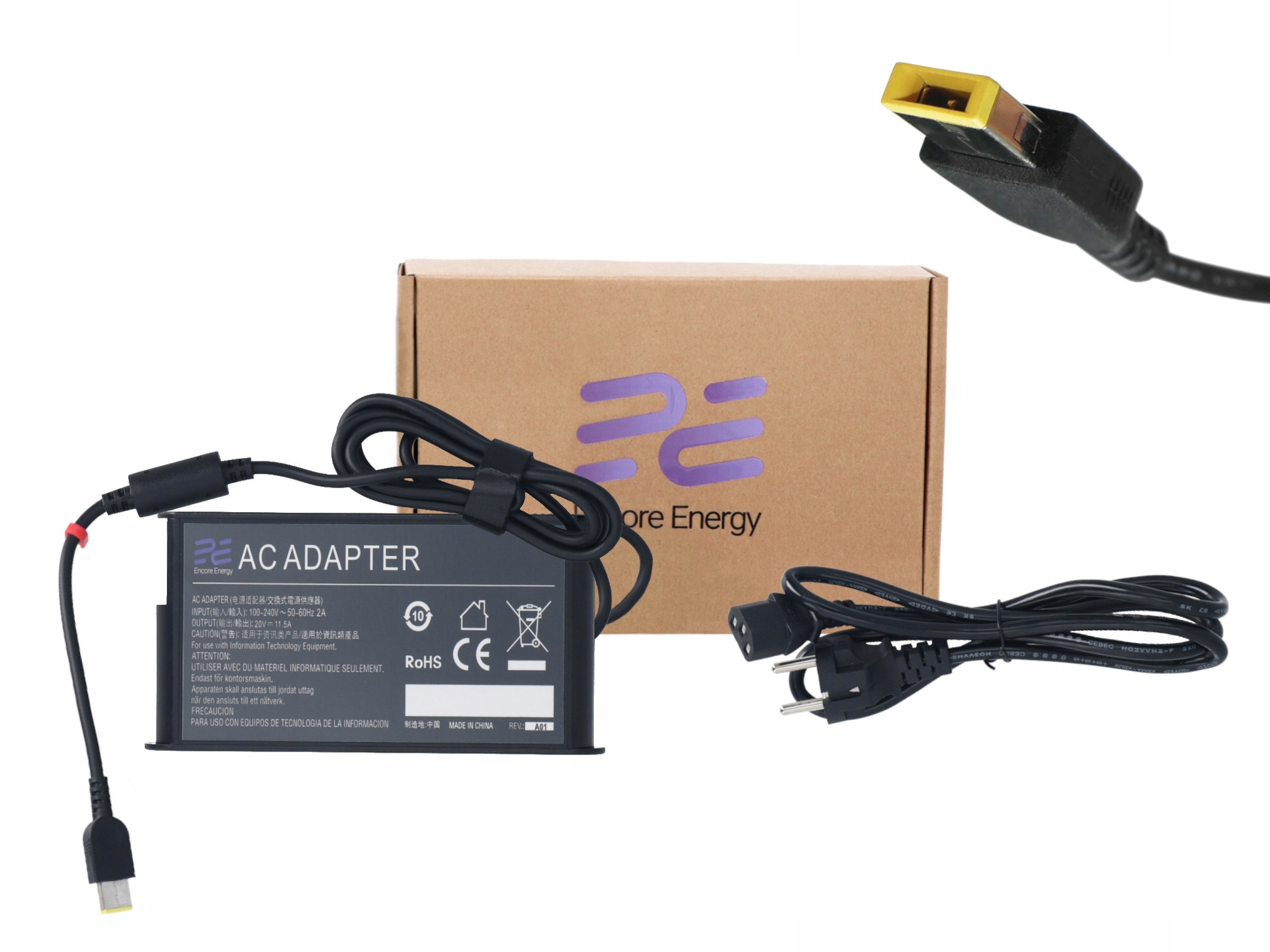 Zasilacz ładowarka do Lenovo 230W wtyk prostokątny Slim Tip Encore Energy