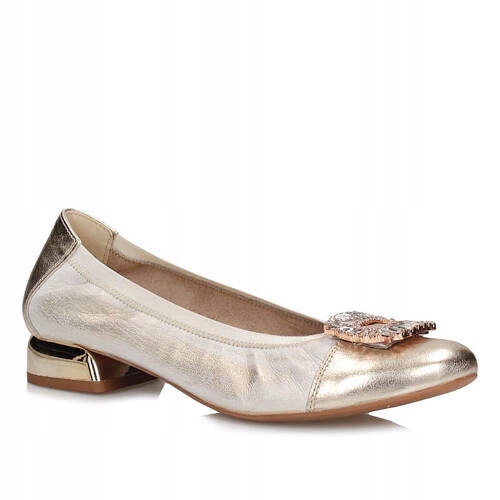 Zlaté Baleríny Exquisite 1441 vel. 40 Přírodní Kůže
