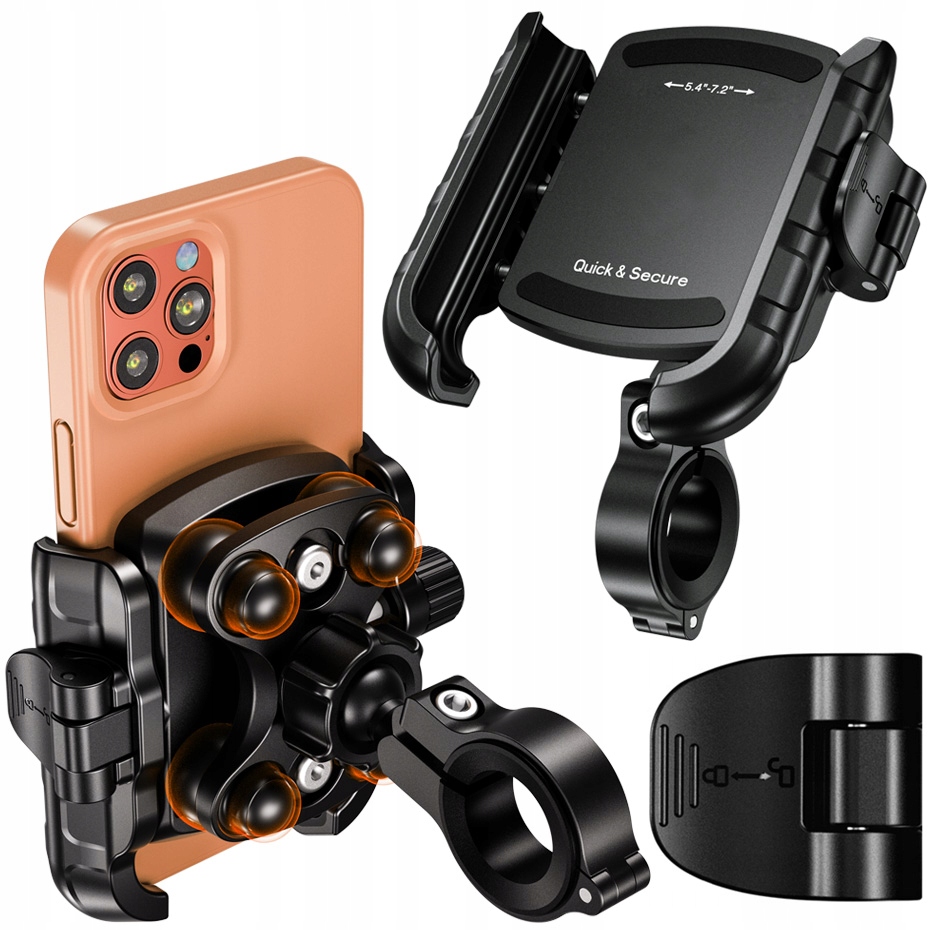 Uchwyt rowerowy na telefon antywibracyjny zapięcie na klips