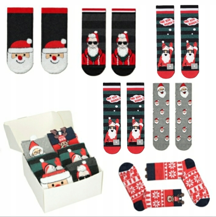 6x ŚWIĄTECZNE SKARPETY PREZENT MIKOŁAJ PREMIUM