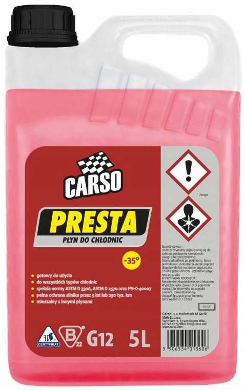 

Presta czerwony Płyn Do Chłodnic 5L chłodniczy