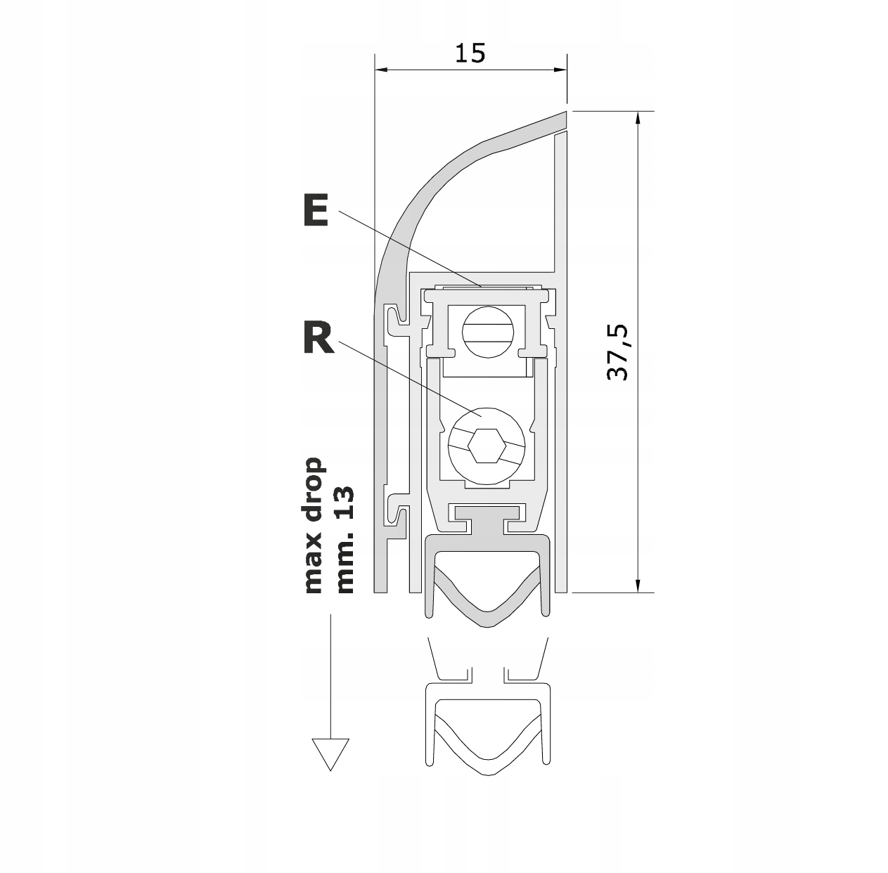 Próg Automatyczny Opadający Nawierzchniowy 1030 mm COMAX BIAŁA Kod producenta COMAX 1750-1030/BG