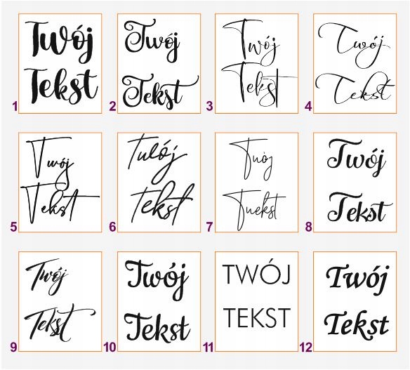 Naklejka Personalizowana TWÓJ TEKST 50x40 Kod producenta ok014