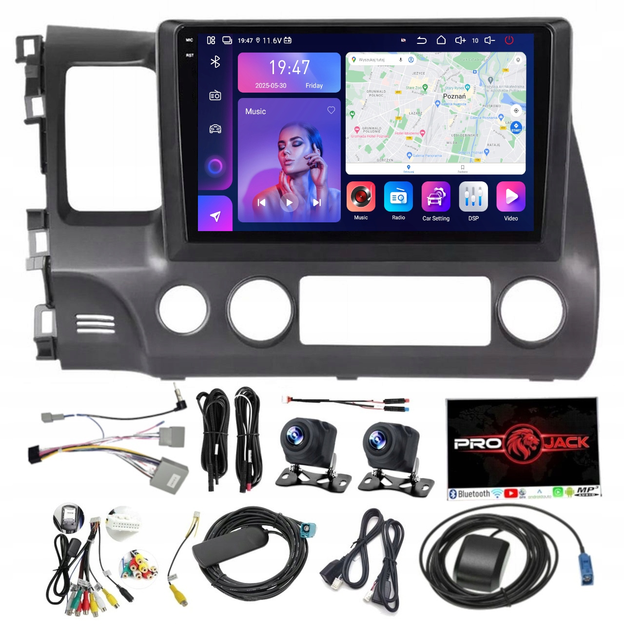 Rádio Navigácia Carplay Gps Android Honda CIVIC 2006-11 256GB Sim