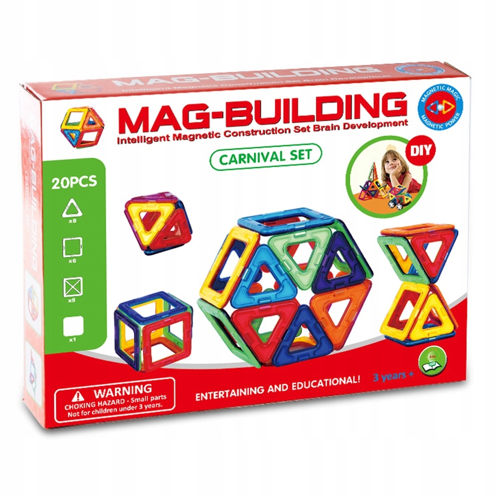 Магнитные блоки конструкционные набор 20 эл. 624