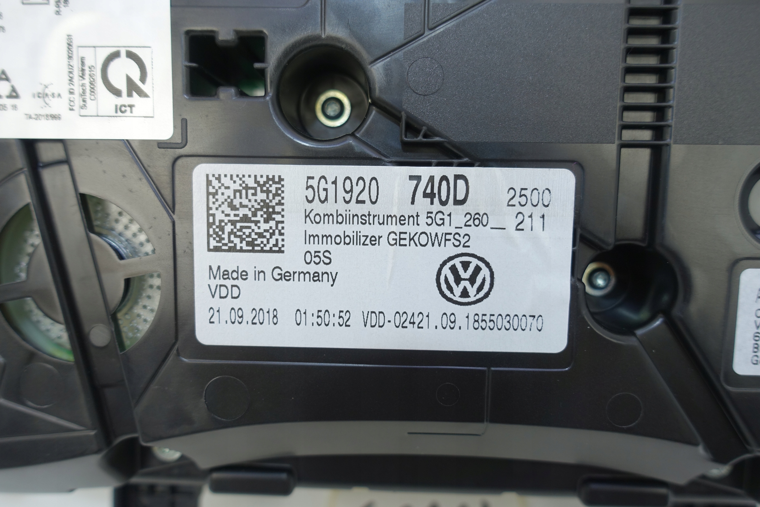 dials dials VW GOLF VII 7 5G 21650KM 5G1920740D