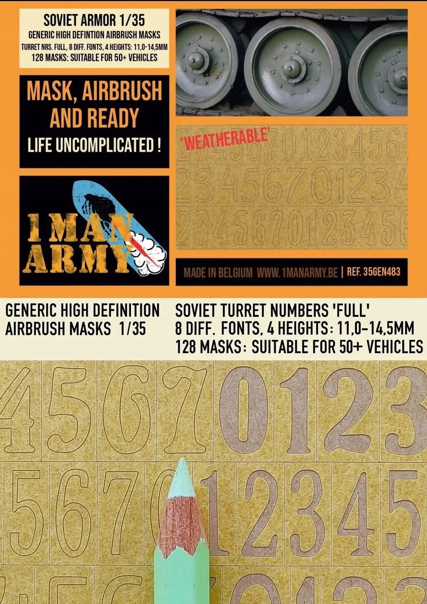 Počty sovětských věží plné 4 výšiny 1:35 masky armády pro 1 muže 35GEN483