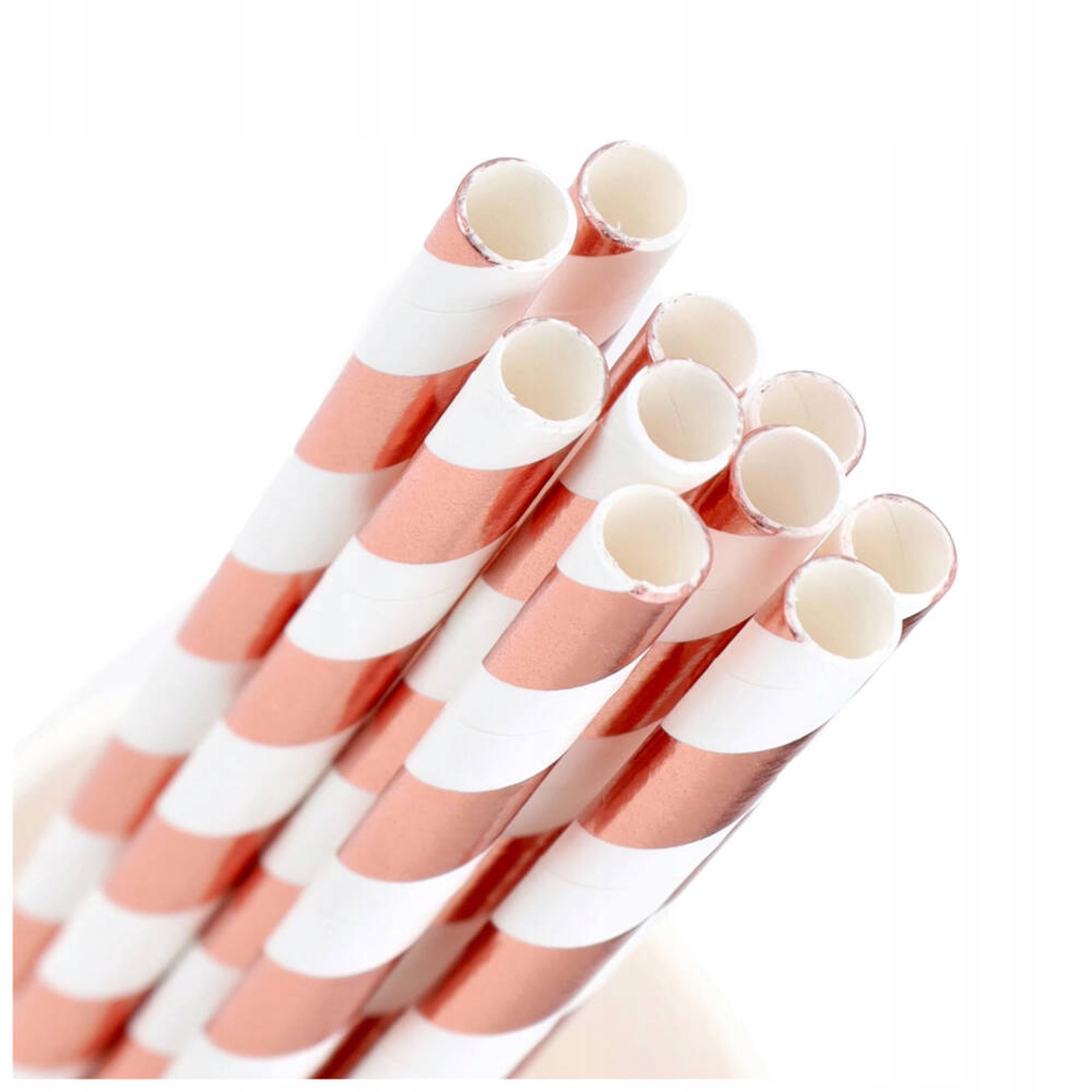 SŁOMKI jednorazowe papierowe RURKI do picia napoi panieński urodziny 10szt Stan opakowania oryginalne