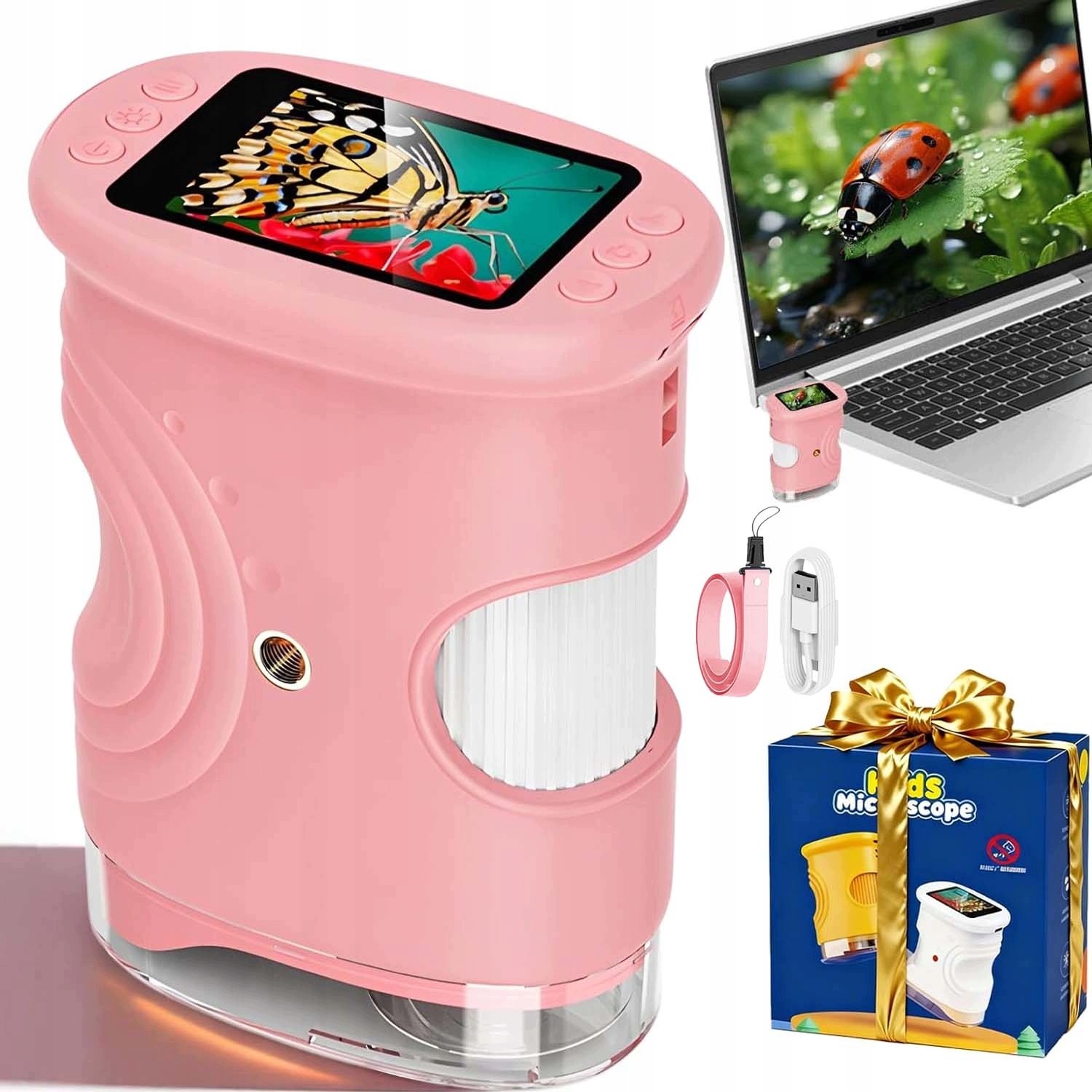 Digitální Mikroskop Led Obrazovka Hd Vzdělávací Sada Kapesní Usb Kamera