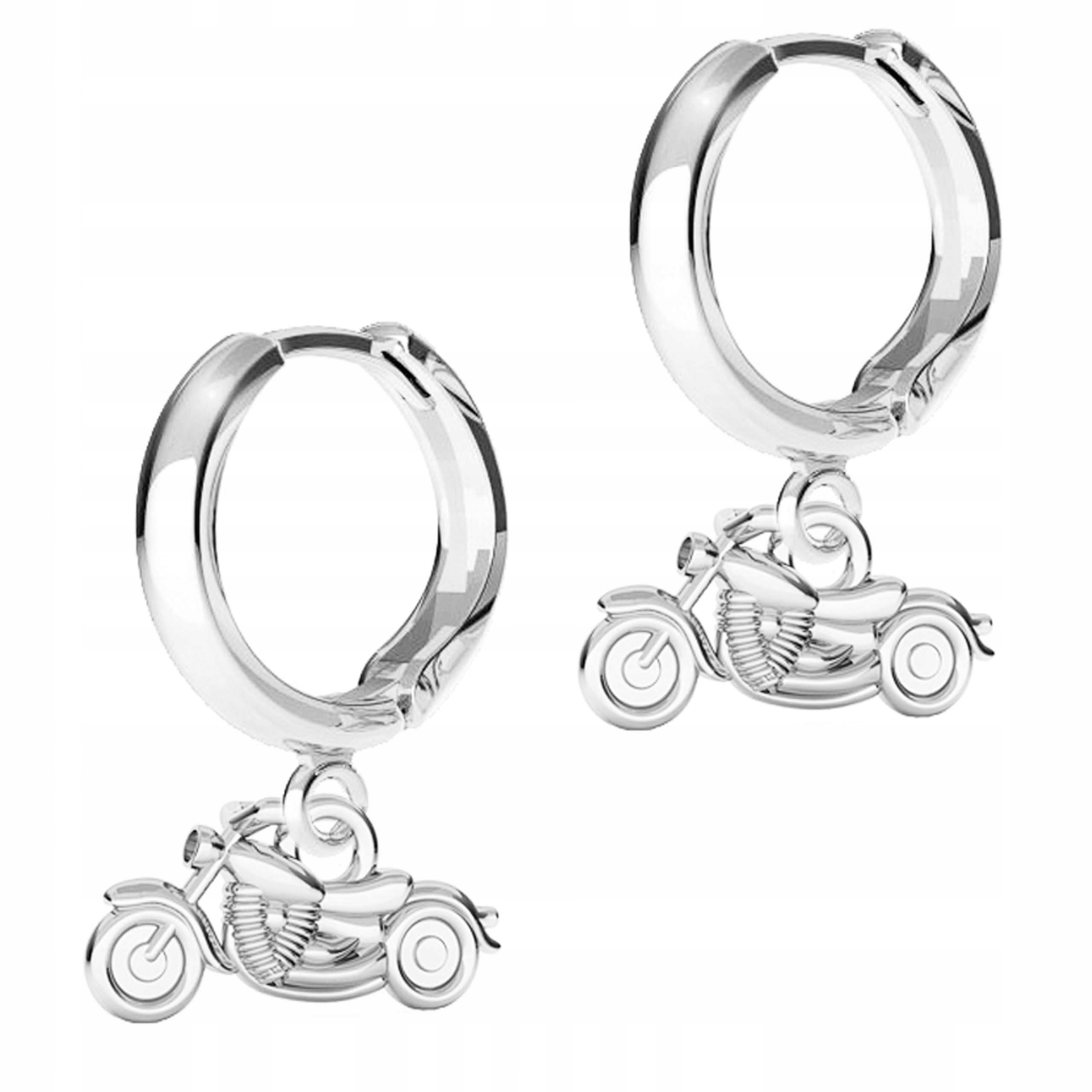 Stříbrné Náušnice s motorkami Motocykly Harley Motocykl Motor Stříbro 925