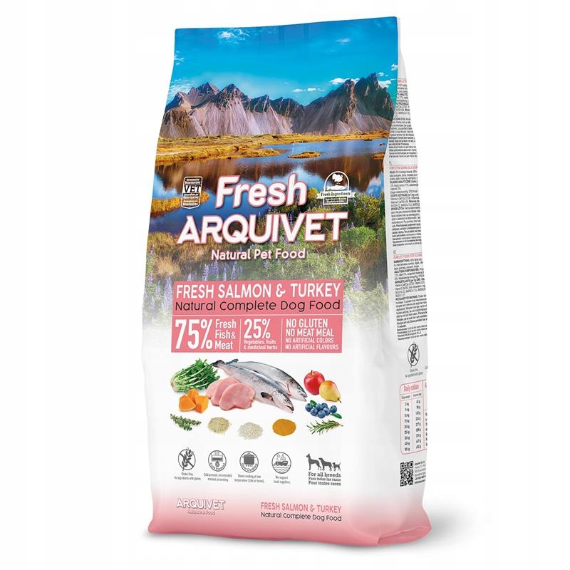 Levně Arquivet Fresh polotučné krmivo pro psy losos krůta 10 kg