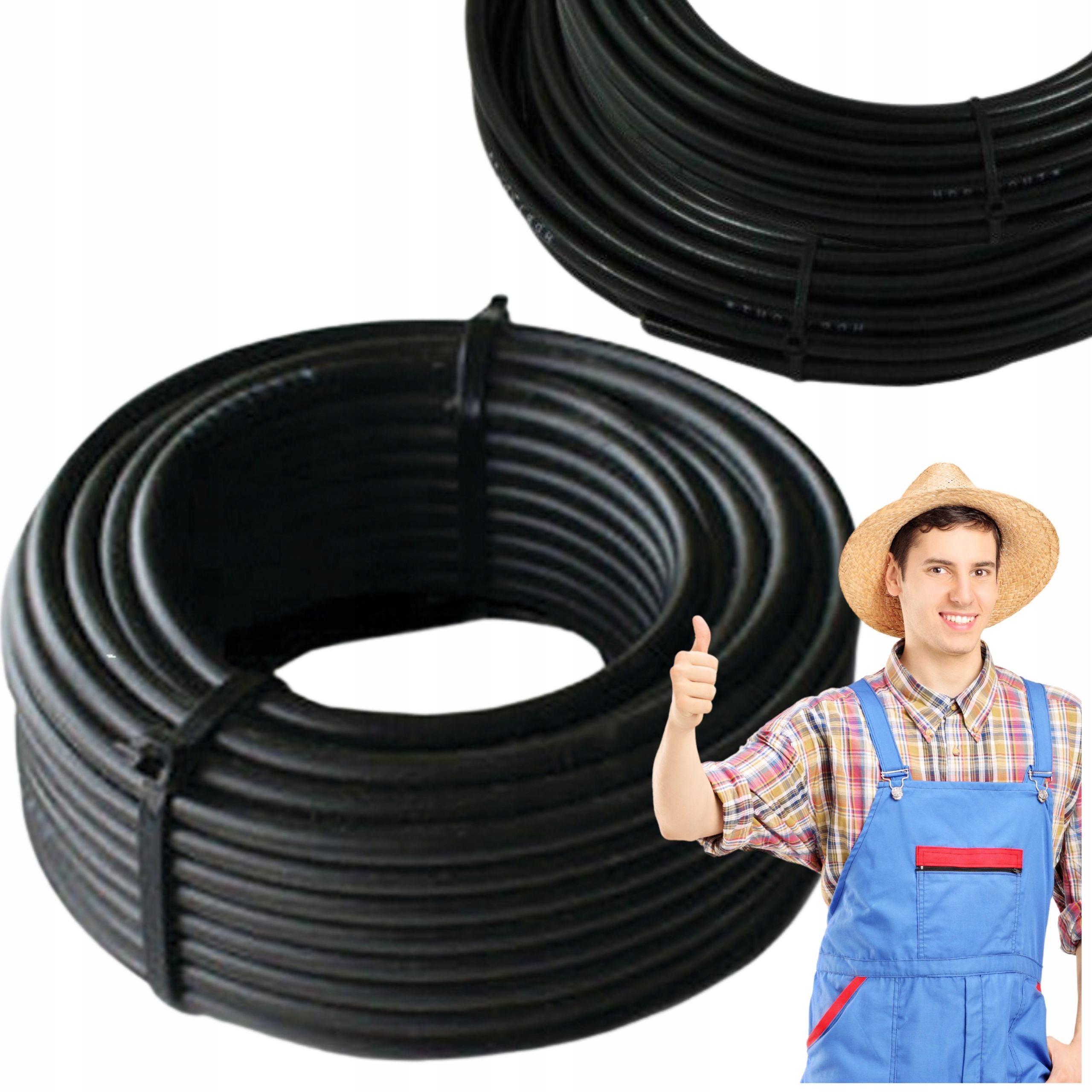 Przewod kabel wysokiego napiecia do elektryzatora pastuch 5m MOCNY czarny