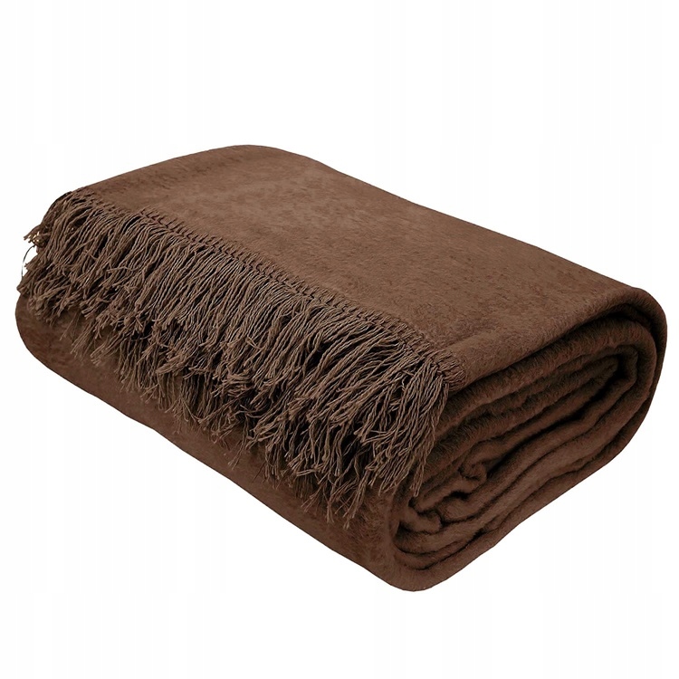 Bavlněná deka s třásněmi 150x200 Ba885 hnědá