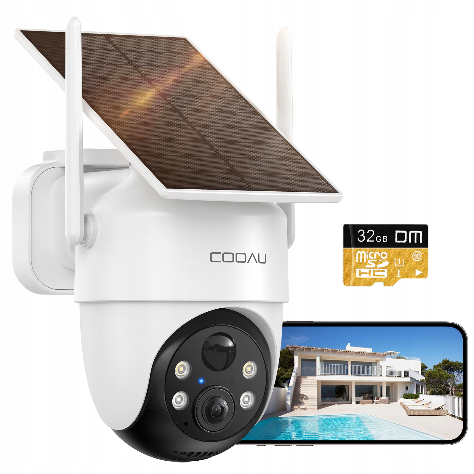 Venkovní Otočná Solární Kamera Wifi 2K 3MP Na Baterie 5200 mAh Hd