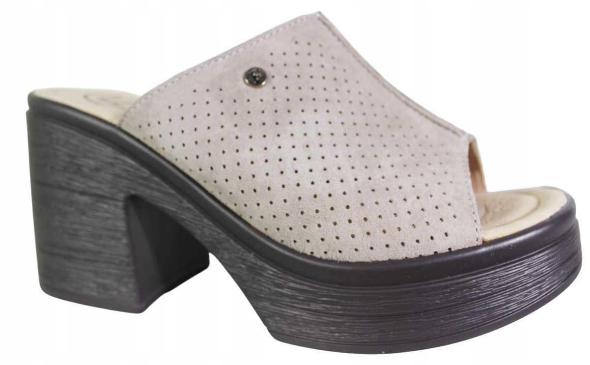 Nazouváky pantofle Filippo DK6814 VEL.38 Kůže Béžová Semiš