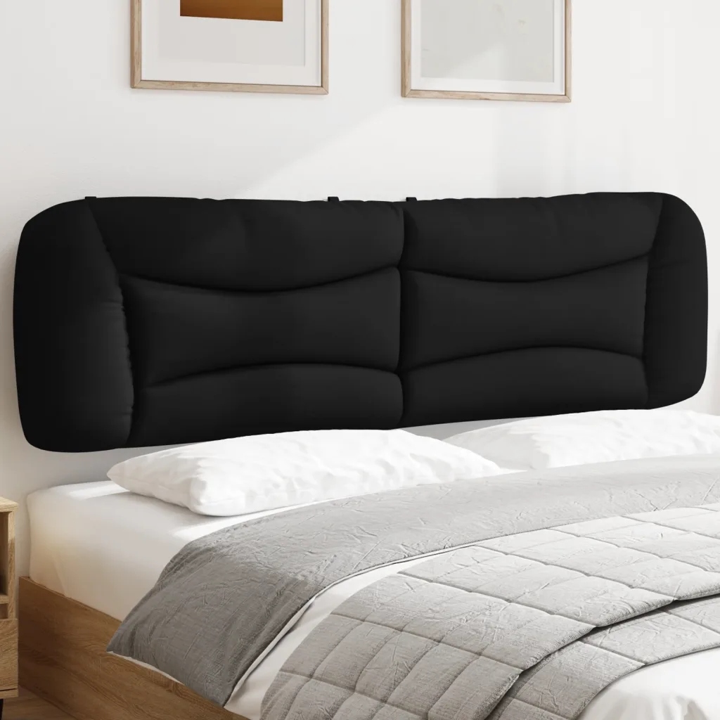 Polštář na čelo postele černý 180 cm textil Černý 374602