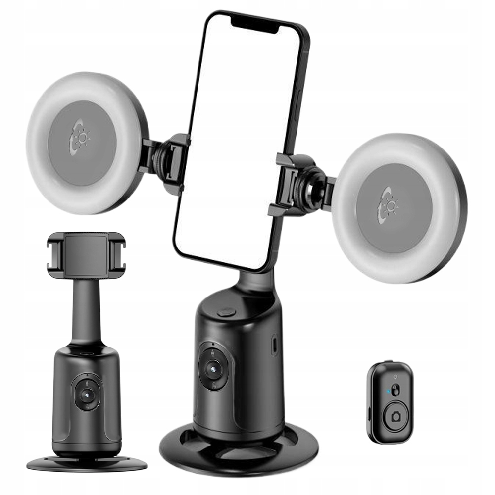 Černý Stabilizátor S Podporou Gest A 3 Režimy Osvětlení Pro Telefon