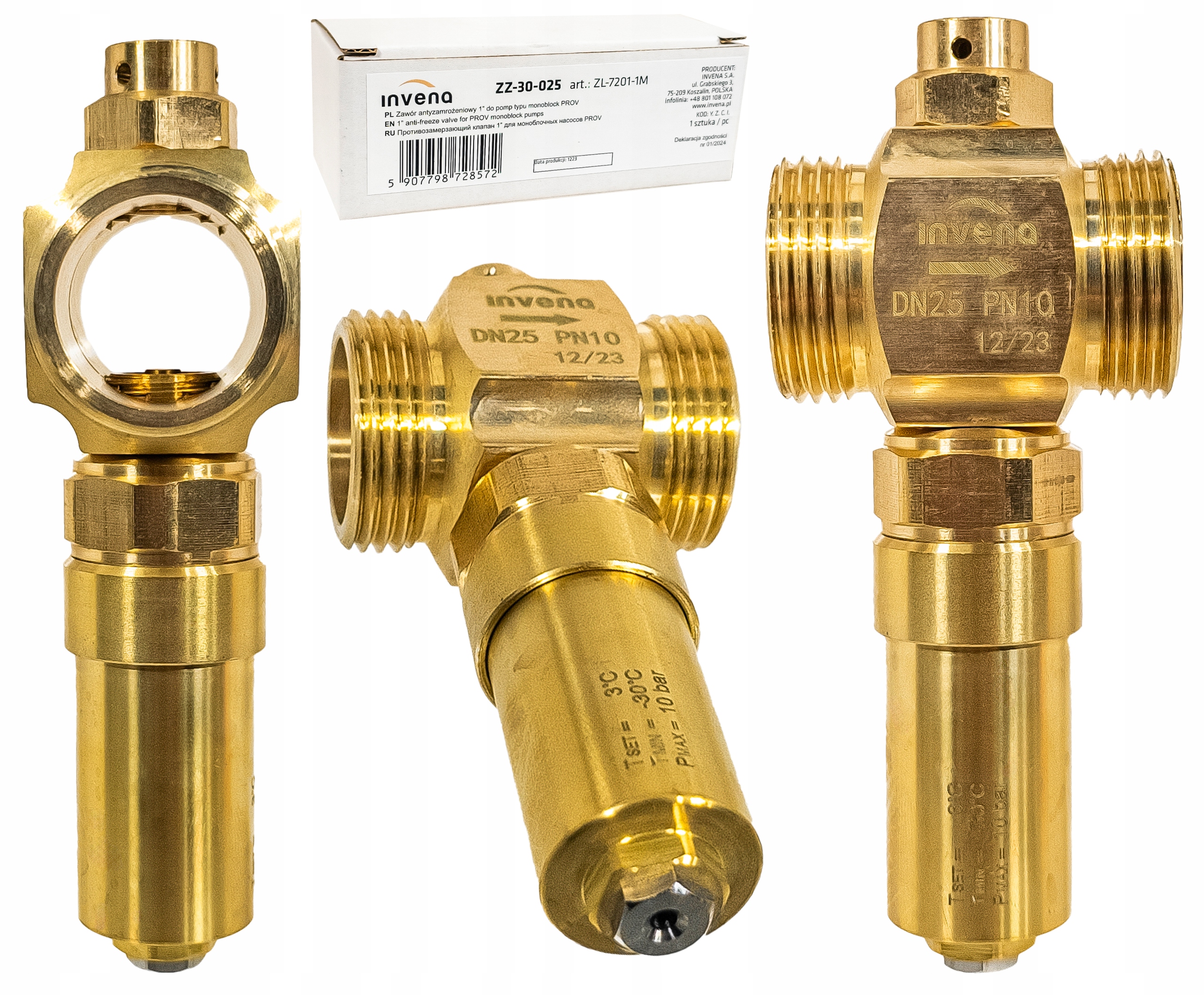 Zawór Antyzamrożeniowy Fi 1" Cal Do Pomp Typu Monoblok ZZ-30-025