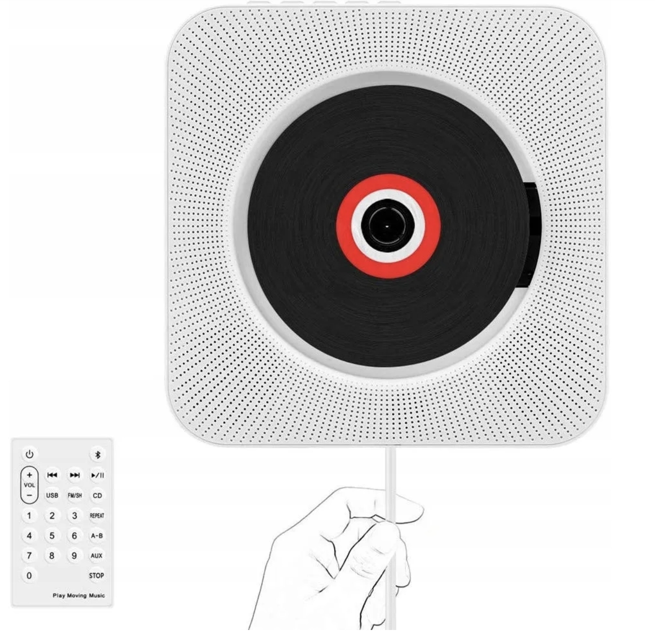 Přenosný Přehrávač CD Aux Usb Rádio Fm Nabíjení Přes Usb Dálkové Ovládání