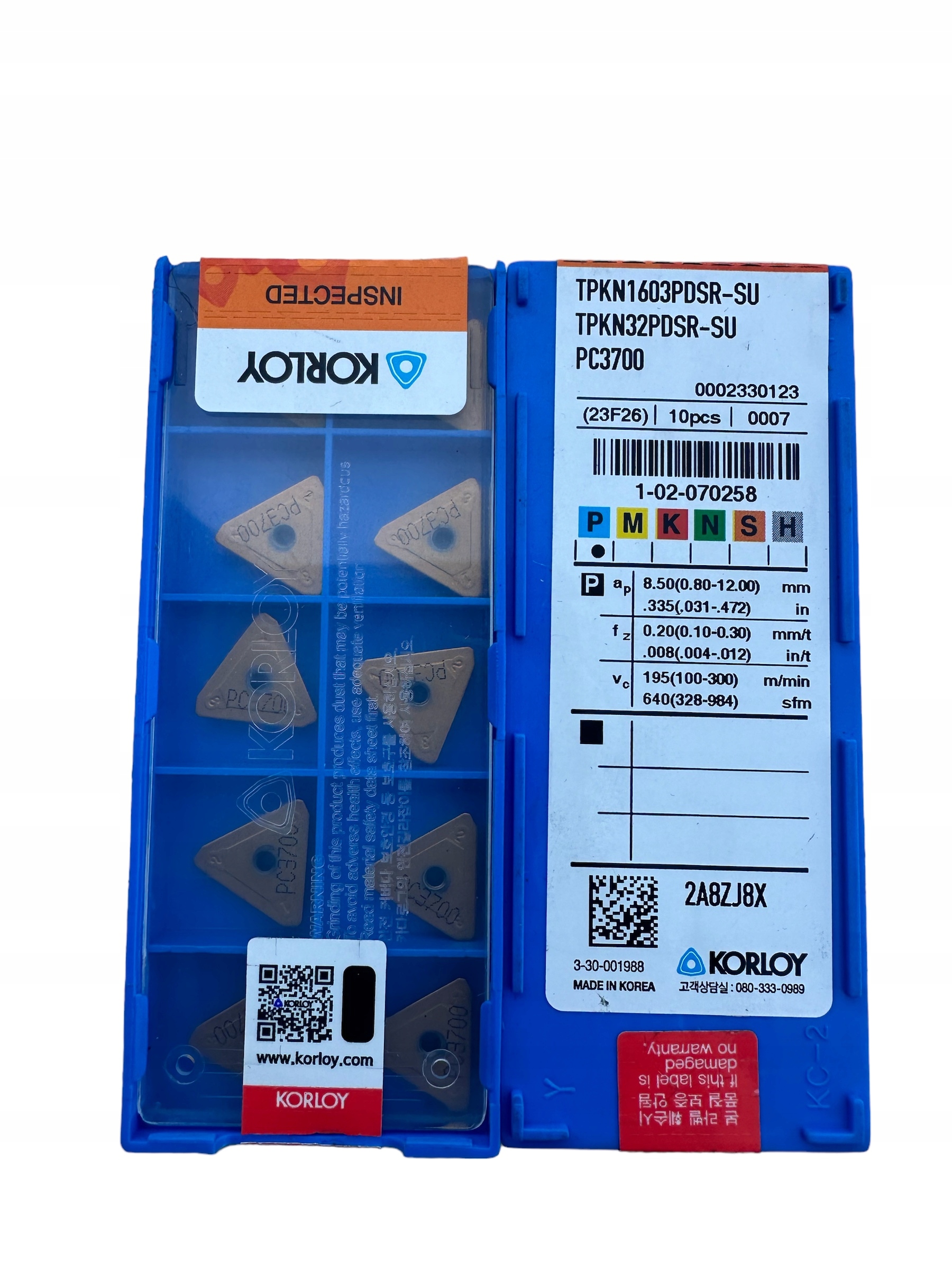 Płytki Widiowe Korloy Tpkn 1603 Pdsr-su Pc 3700