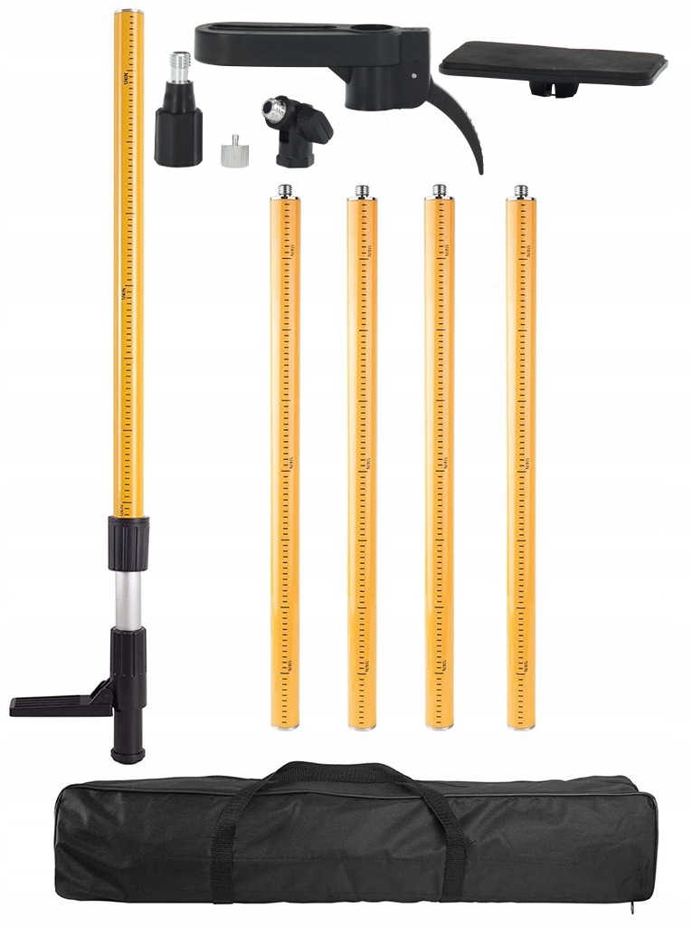 Rozpěrná Tyč Stativ 3,6 m Pro Laserovou Vodováhu plus Adaptér Pro Úkosy