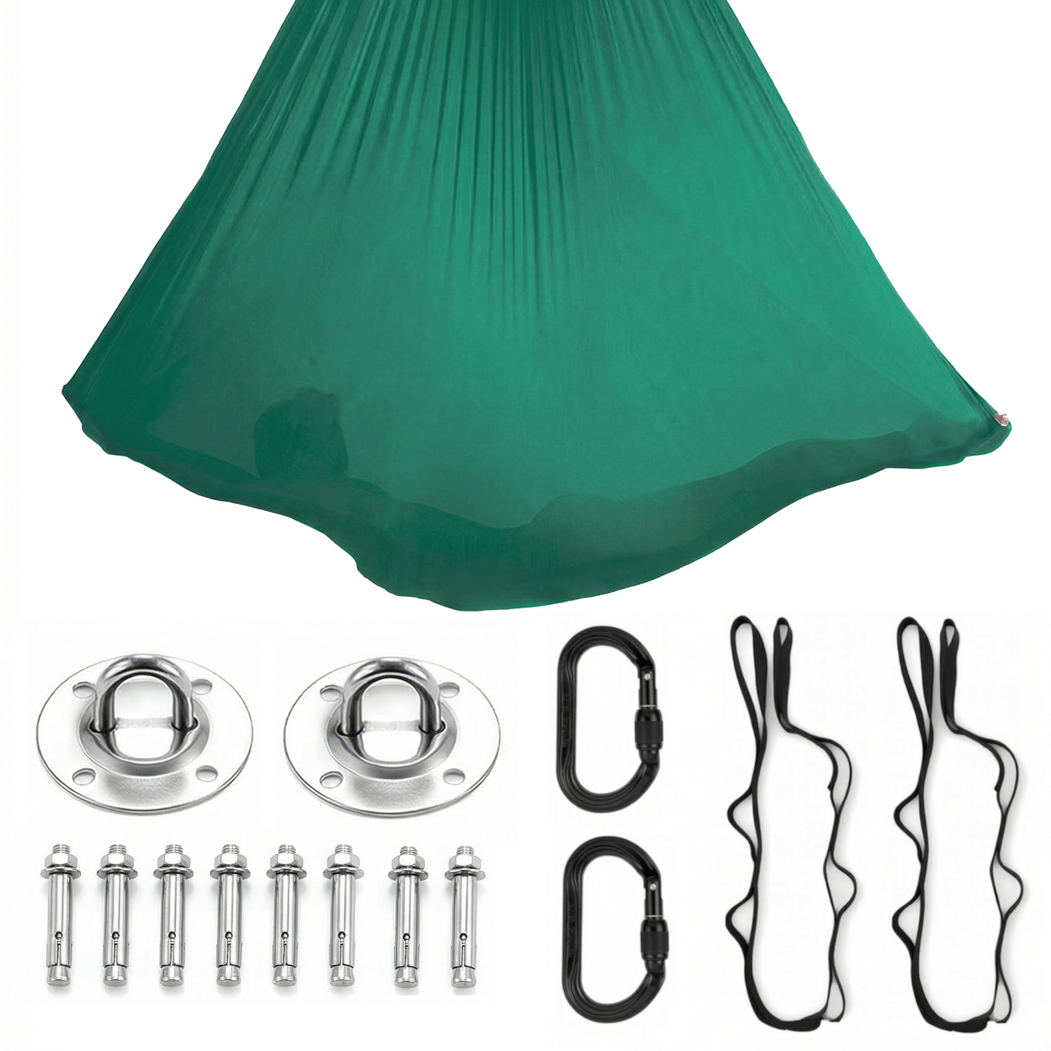 Hamak do jogi, chusta akrobatyczna aerial 6 m ciemnozielony