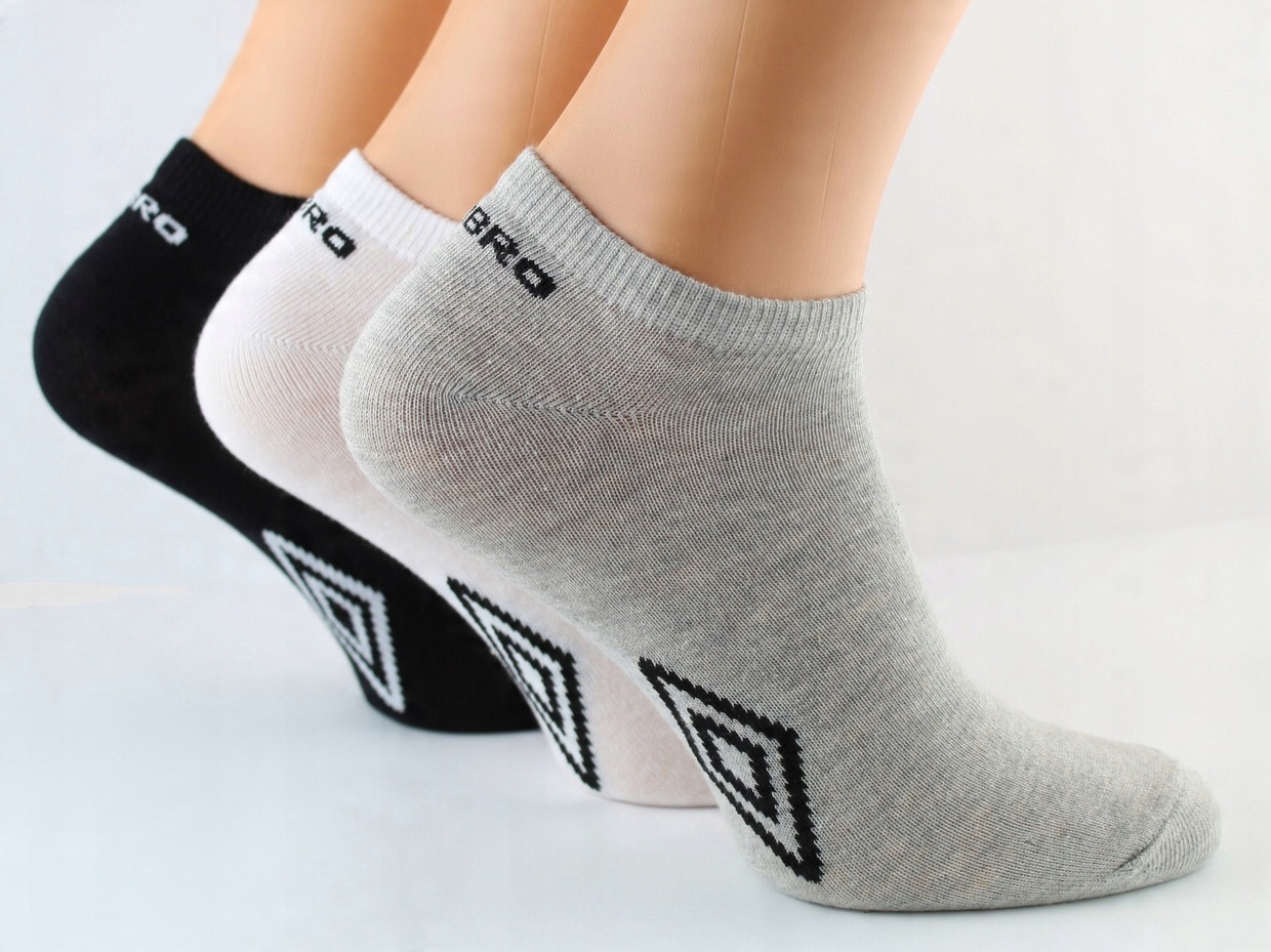 

Umbro Stopki Czarne Białe Szare 3-PAK 39-42
