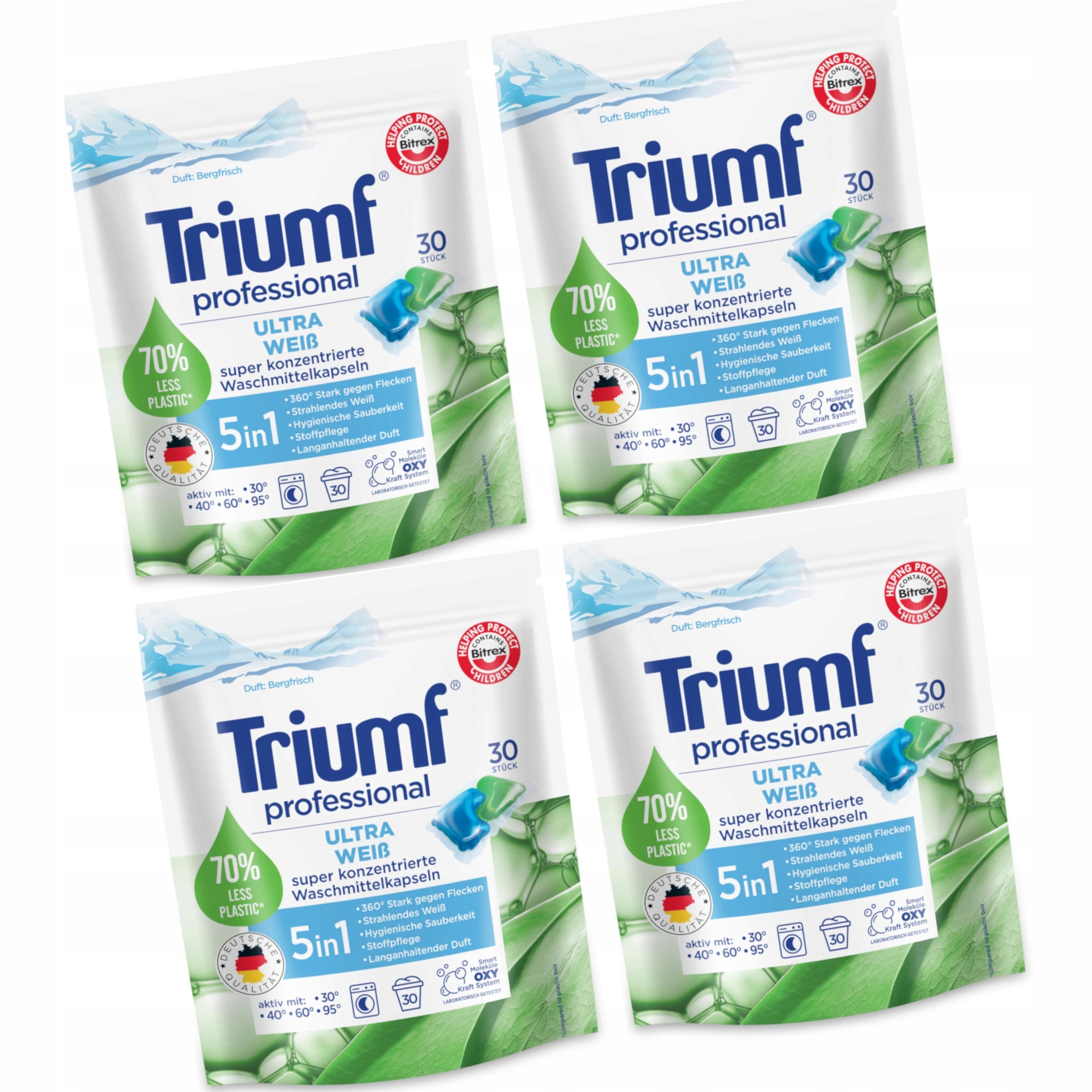 Levně 4x Kapsle na praní Triumf Ultra Weiss 30ks De