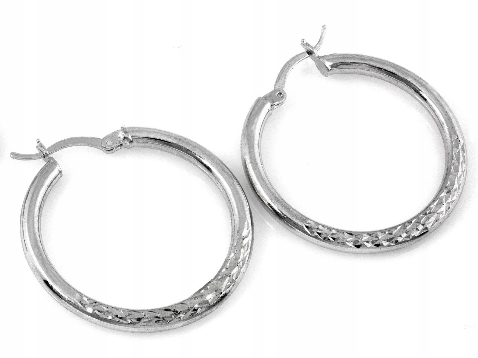 Stříbrné náušnice s kroužkem 925 30 mm na anglickém zapínání pro ženy