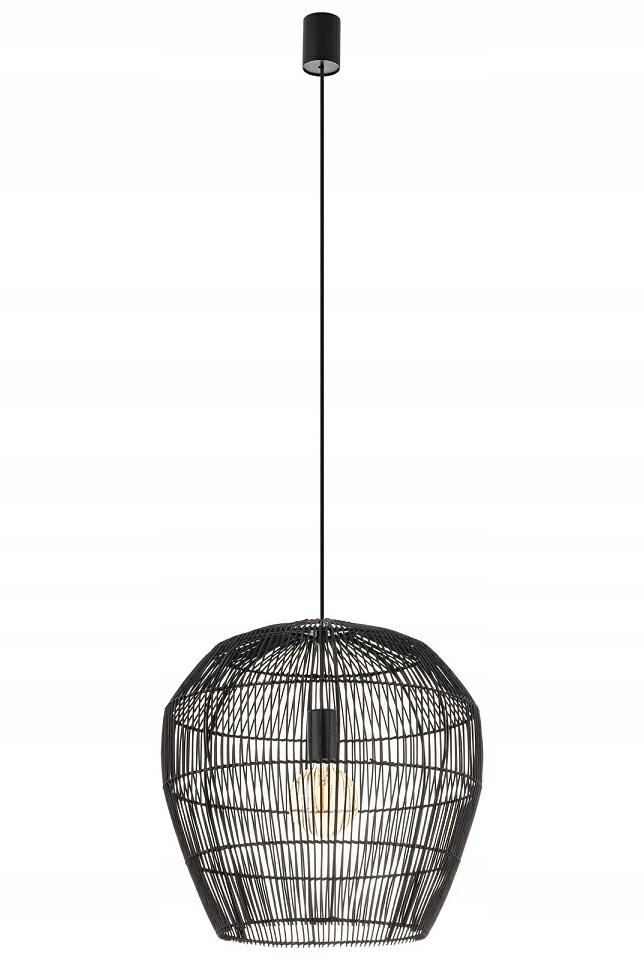 Závesná lampa Haiti Black Abažúr 1x27 43 cm Stropná lampa Obývacia izba Dom