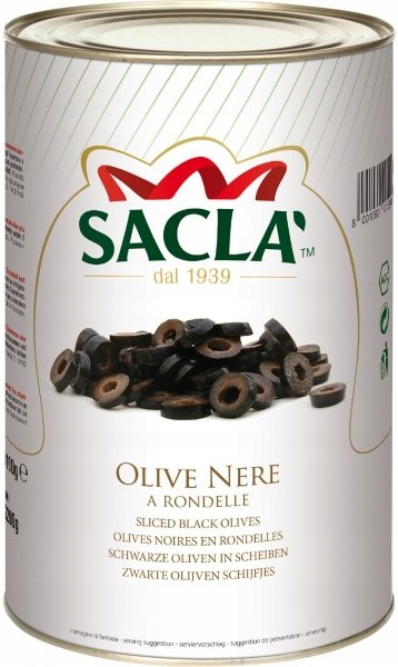 Oliwki czarne krojone krążki 4.1 kg Sacla