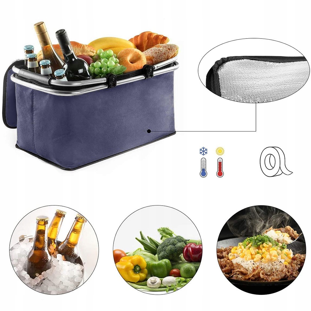 KOSZ PIKNIKOWY SKŁADANY TERMICZNY TURYSTYCZNY IZOLACYJNY KOSZYK NA ZAKUPY Marka Raltek