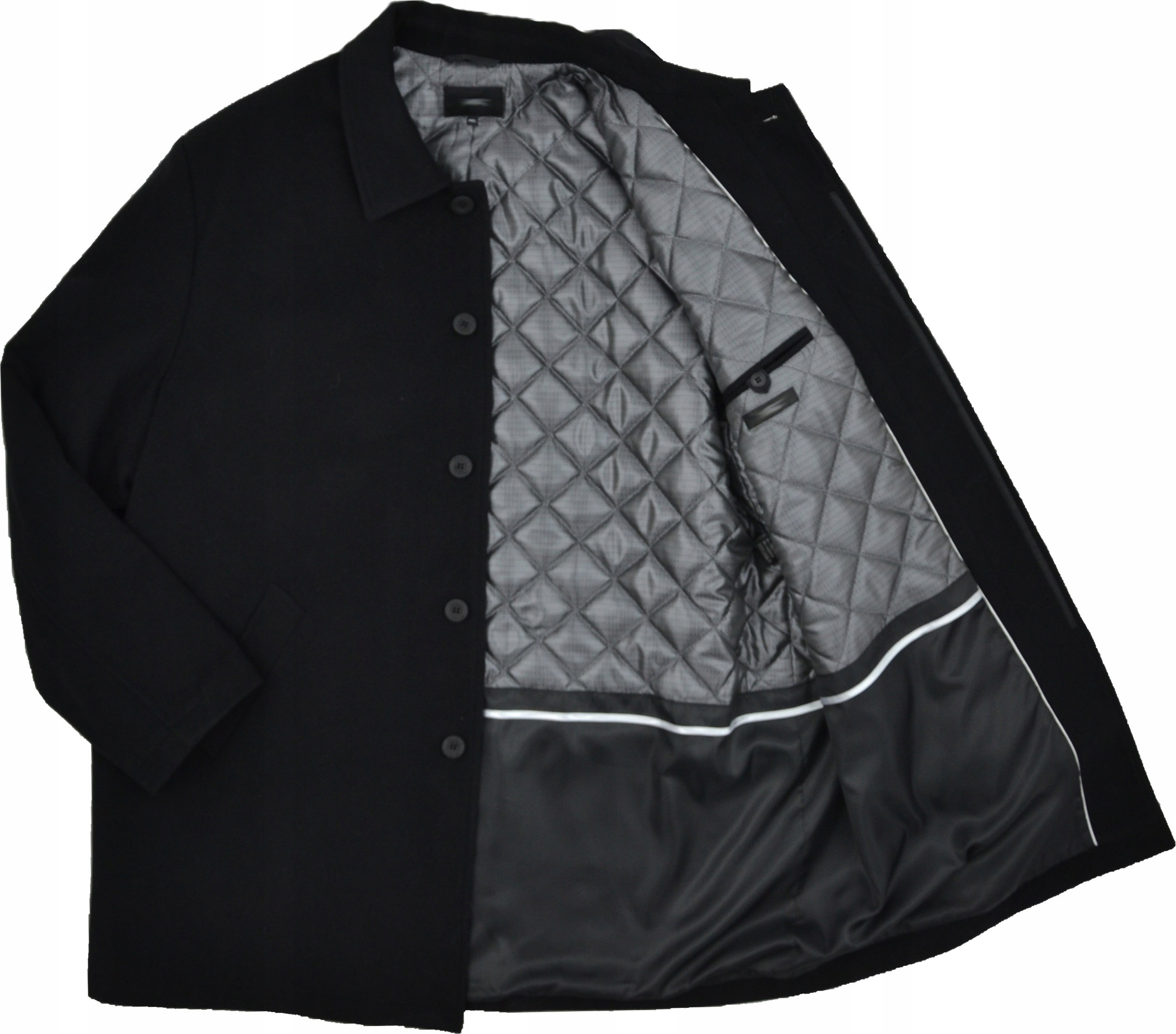 Velká Velikost Diplomatka Flaušový Vlněný Kabát Se Zateplením 5XL 158 cm