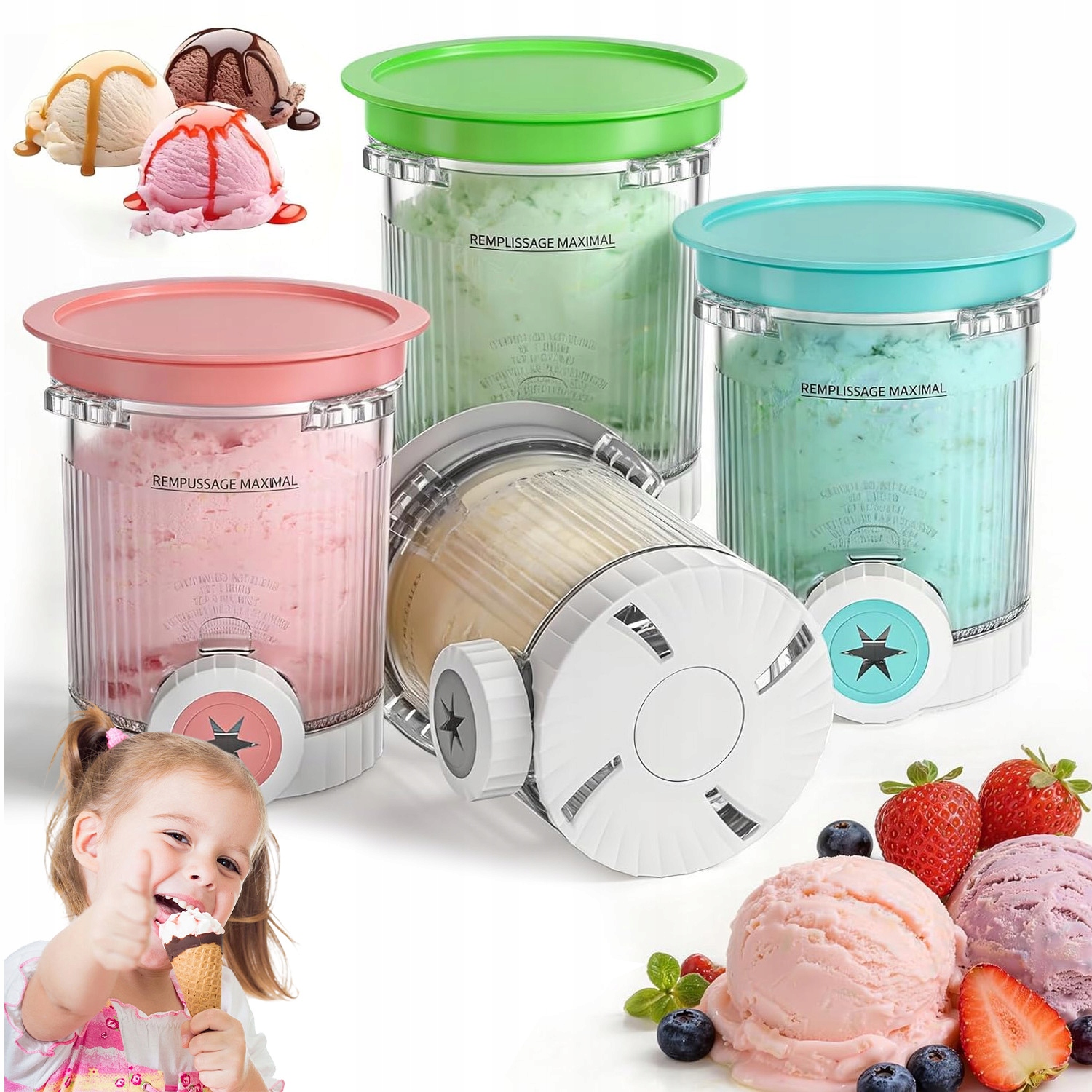 Nádoby Na Nindžovskou Zmrzlinu 4KS NC700 NC701 Bpa Silikonová Mraznička Ice Cream
