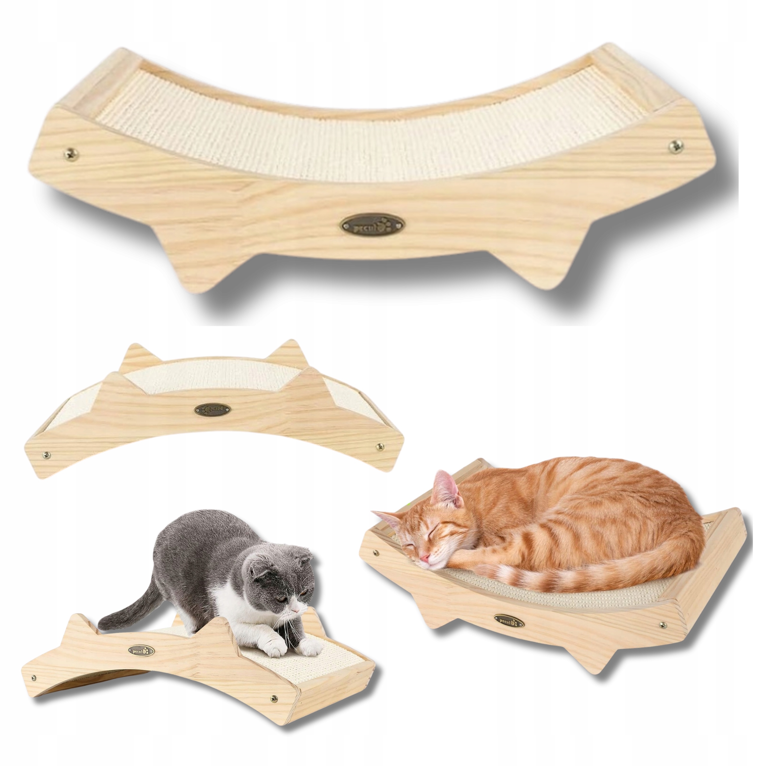 Levně Škrabadlo pro kočky 2v1 Oboustranné sisalové Pelíšek Velké 42x27,5x12 cm