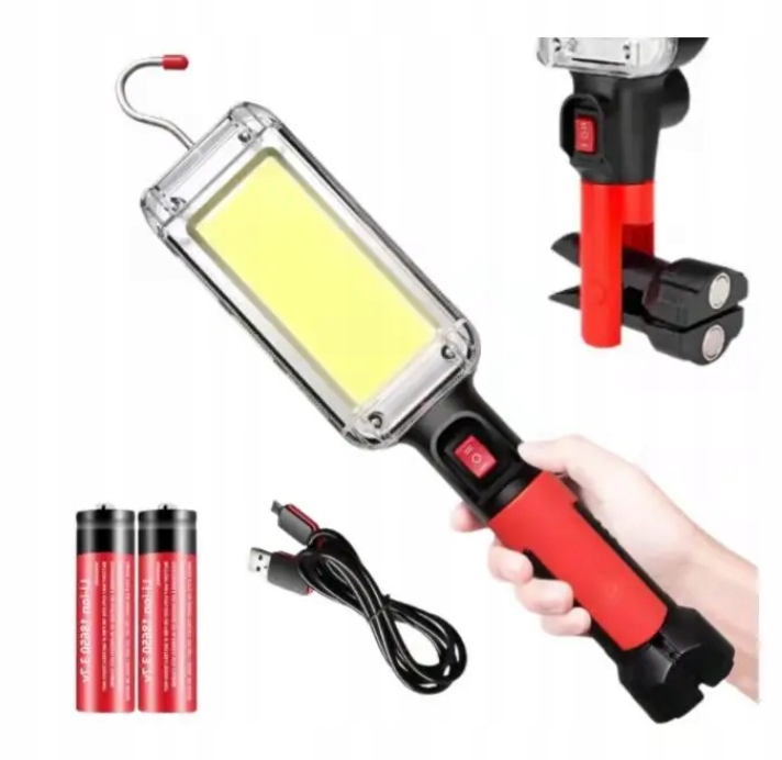Lampa Latarka Warsztatowa Led Cob Akumulator 700lm