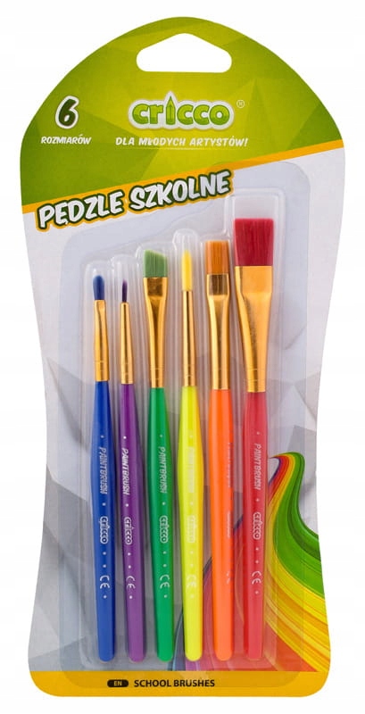 

Pędzelki Pędzle Akrylowe Kolorowe Cricco 6 Sztuk