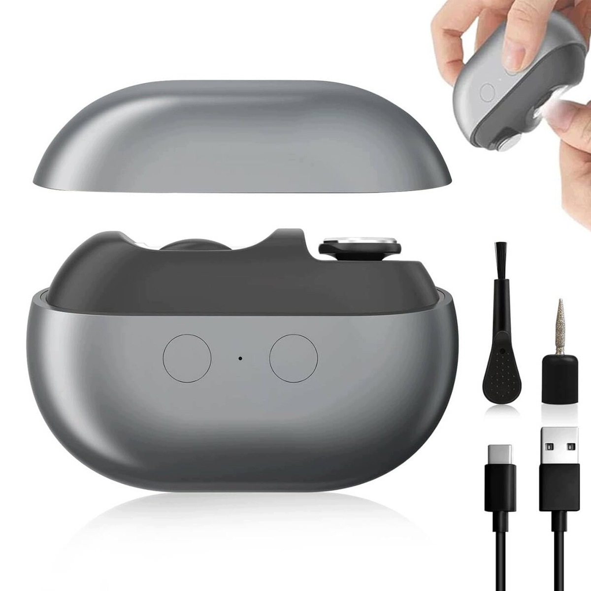 Automatické Elektrické Kleštičky Na Nehty 3V1 S 2 Rychlostmi Usb-c Led