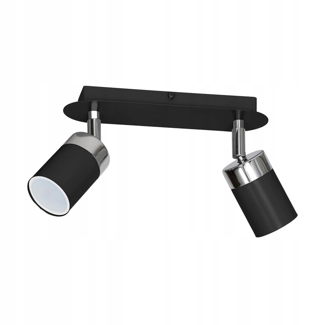 Stropní svítidlo dvojitá černá chrom 2 reflektory nastavitelné 36 cm Milagro