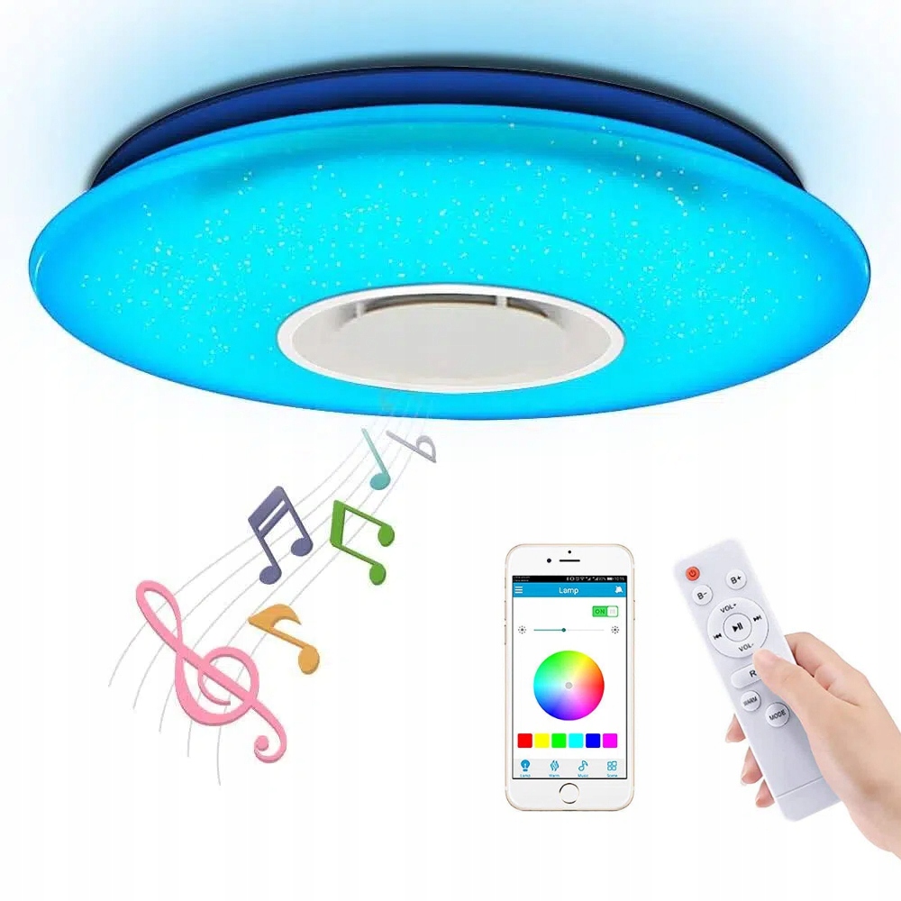 nový stropní svítidlo Led Rgb lampa, barevný Bluetooth reproduktor 60W Dálkový Ovladač Set
